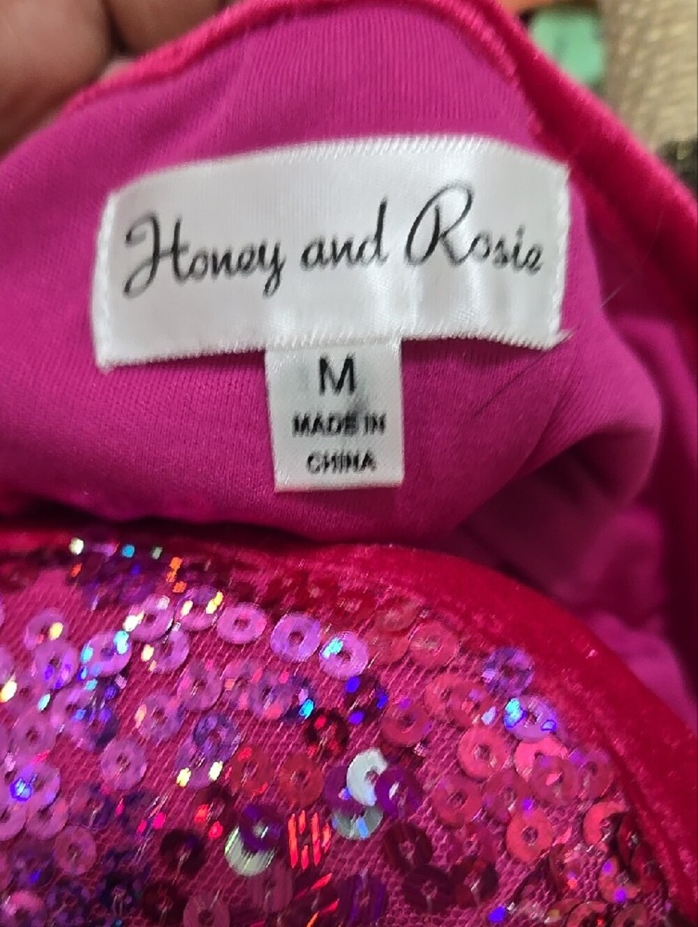 NWT Honey And Rosie Sequin Strapless Mini Dress in Fuchsia Party Barbiecore Sexy - Picture 9 of 12
